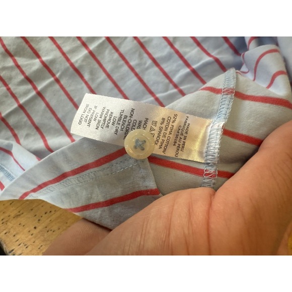 B. Draddy Sport Men's Large Short Sleeve Blue/pink  Striped Golf Polo Shirt - Picture 7 of 8